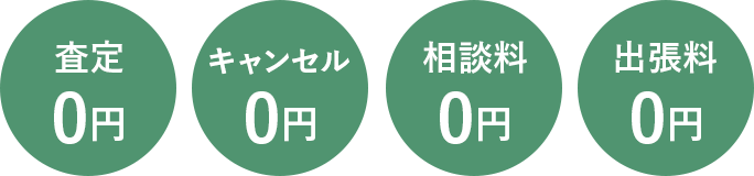 査定0円 キャンセル0円 相談料0円 出張料0円