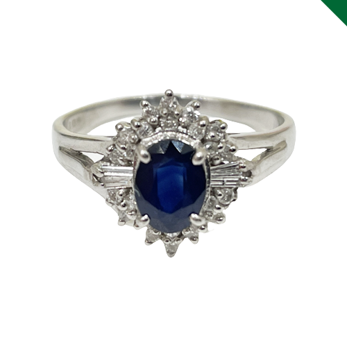 プラチナ900 サファイアリング 